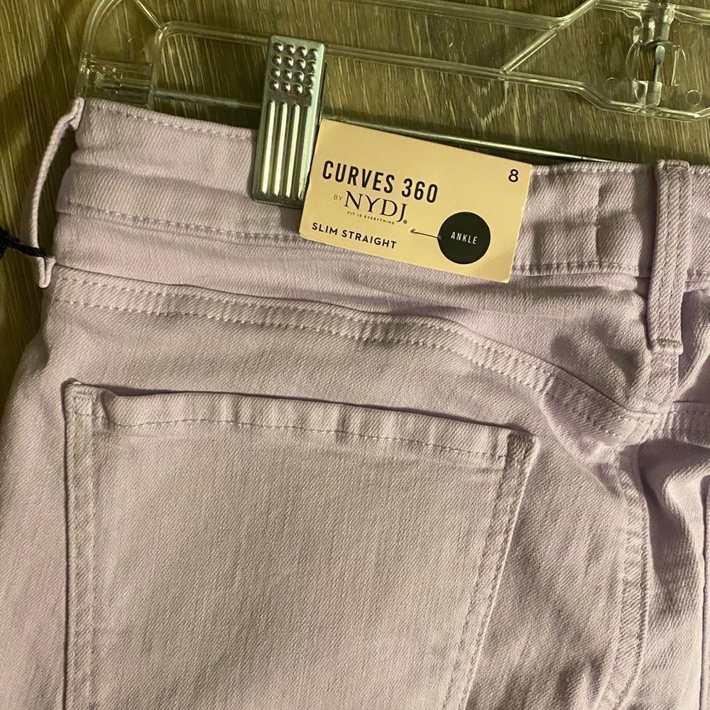 NYDJ Curves 360 Slim Straight Lavender Jeans Sz 8 NWT - Picture 5 of 8
